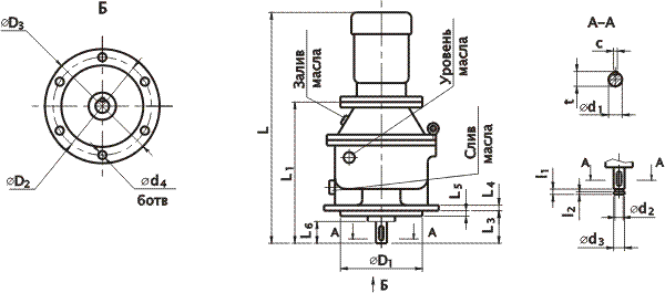 Мотор-редуктор вертикального фланцевого исполнения – В и ВК